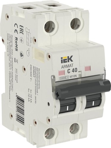 Выключатель автоматический IEK ARMAT M10N 2п 40А C 10кА картинка